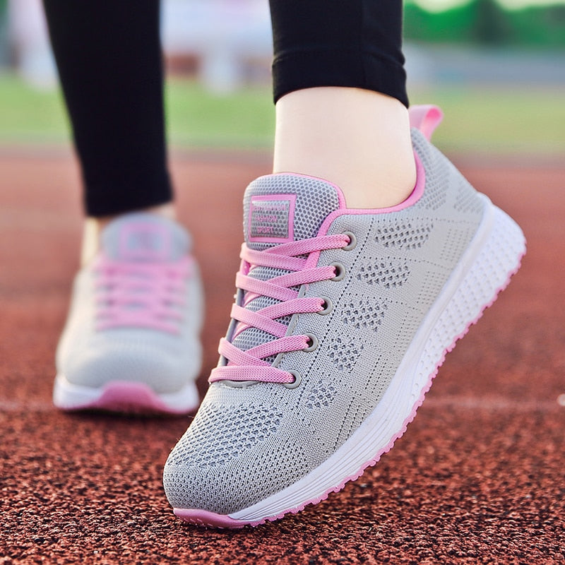 Women Casual Shoes Fashion Breathable Walking Mesh Flat Shoes Sneakers Women 2022 Gym Vulcanized Shoes White Female Footwear