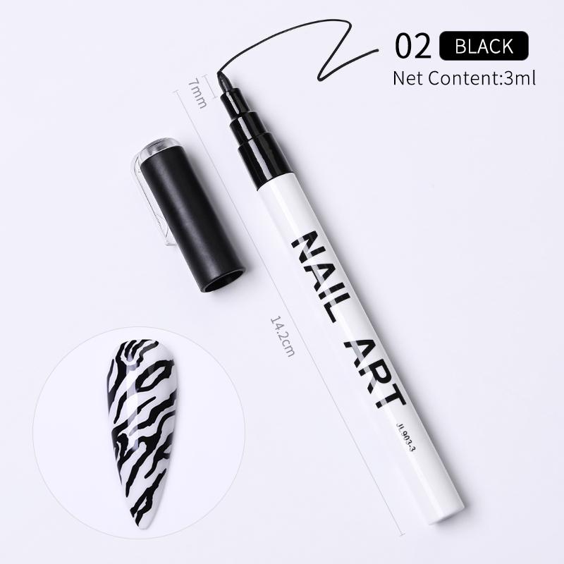 1 Pc Nail Art Graffiti Pen Black Color UV Gel Polish Design Dot Painting Detailing Pen Brushes DIY Nail Art Adorn Tools