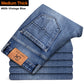 2022 New Men's Stretch Regular Fit Jeans Business Casual Classic Style Fashion Denim Trousers Male Black Blue Gray Pants