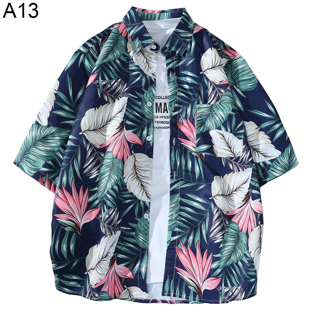 Floral Hawaiian Aloha Shirt Men 2022 Summer Short Sleeve Quick Dry Beach Wear Casual Button Down Vacation Clothing Chemise Homme