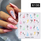 Harunouta Black Lines Flower Leaves Water Decals Stickers Floral Face Marble Pattern Slider For Nails Summer Nail Art Decoration