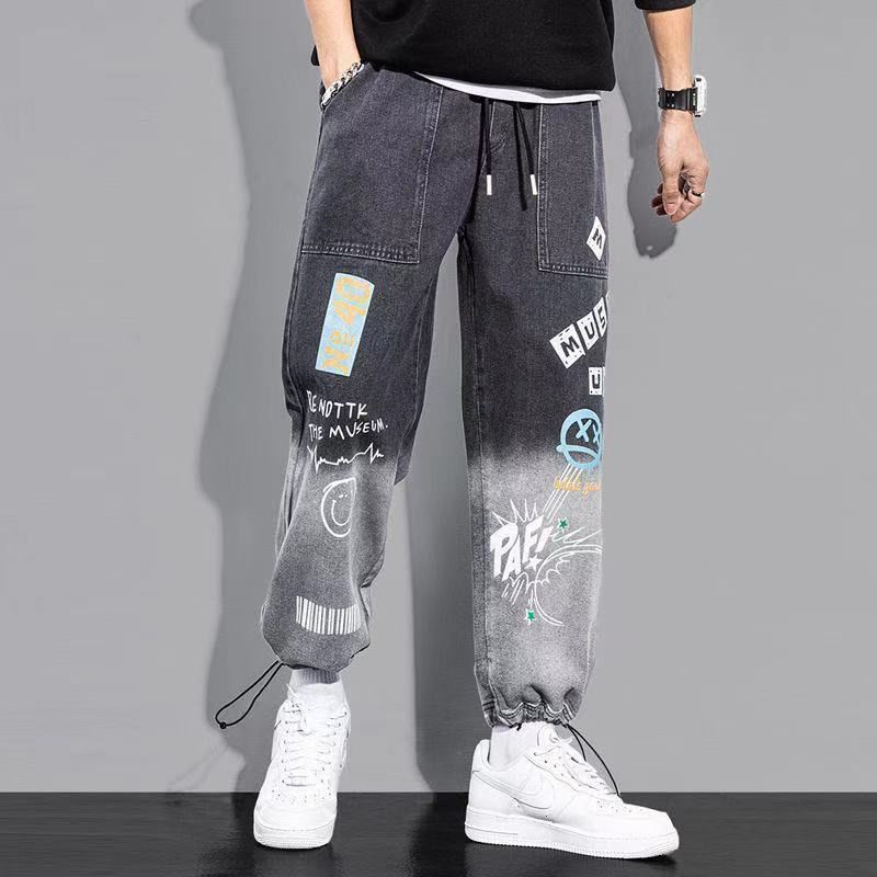 Streetwear Hip Hop Cargo Pants Men's jeans Cargo Pants Elastic Harun pants Joggers Pants 2022 Autumn and Winter