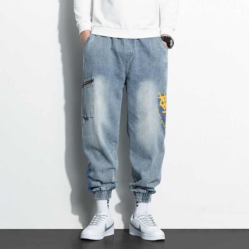 Streetwear Hip Hop Cargo Pants Men's jeans Cargo Pants Elastic Harun pants Joggers Pants 2022 Autumn and Winter