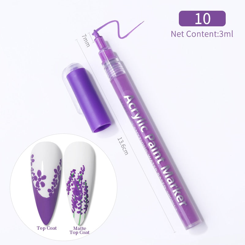 1 Pc Nail Art Graffiti Pen Black Color UV Gel Polish Design Dot Painting Detailing Pen Brushes DIY Nail Art Adorn Tools