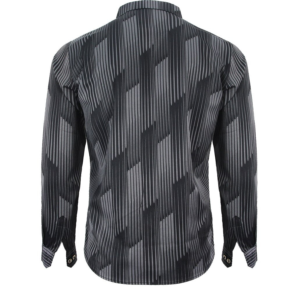 2022 Brand New Long Sleeve Men Social Shirt Streetwear Casual Striped Shirts Dress Mens Slim Regular Fit Clothes Fashions 9021