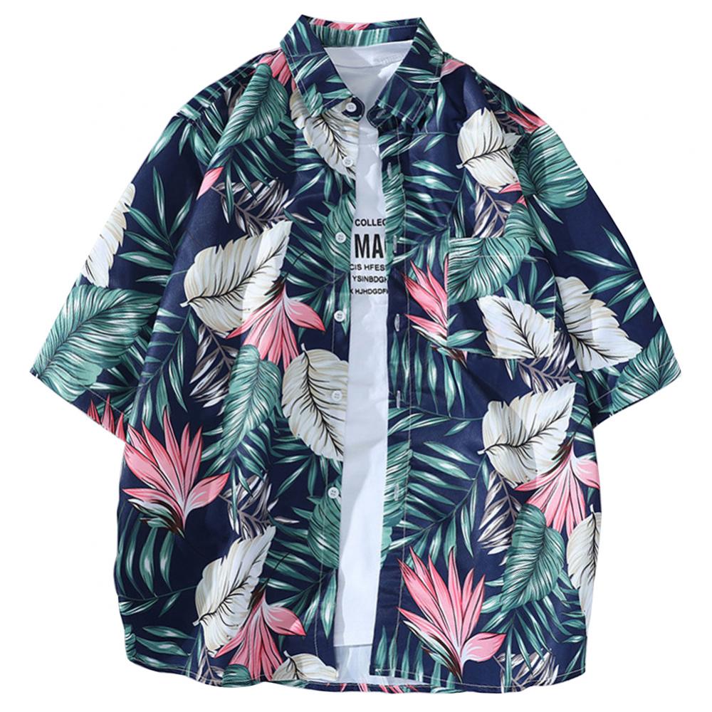 Floral Hawaiian Aloha Shirt Men 2022 Summer Short Sleeve Quick Dry Beach Wear Casual Button Down Vacation Clothing Chemise Homme