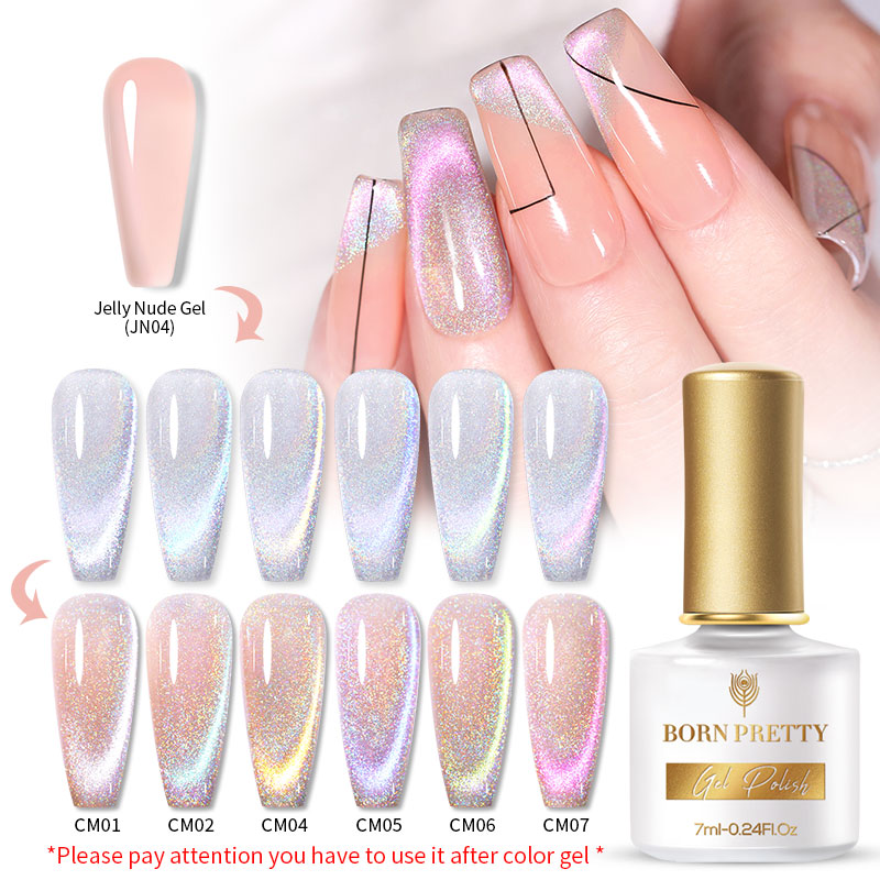 BORN PRETTY 7ml 9D Laser Cat Magnetic Gel Nail Gel Pink Magnetic Gel Soak Off UV LED Nail Varnish UV Gel Need Pink Nude Base