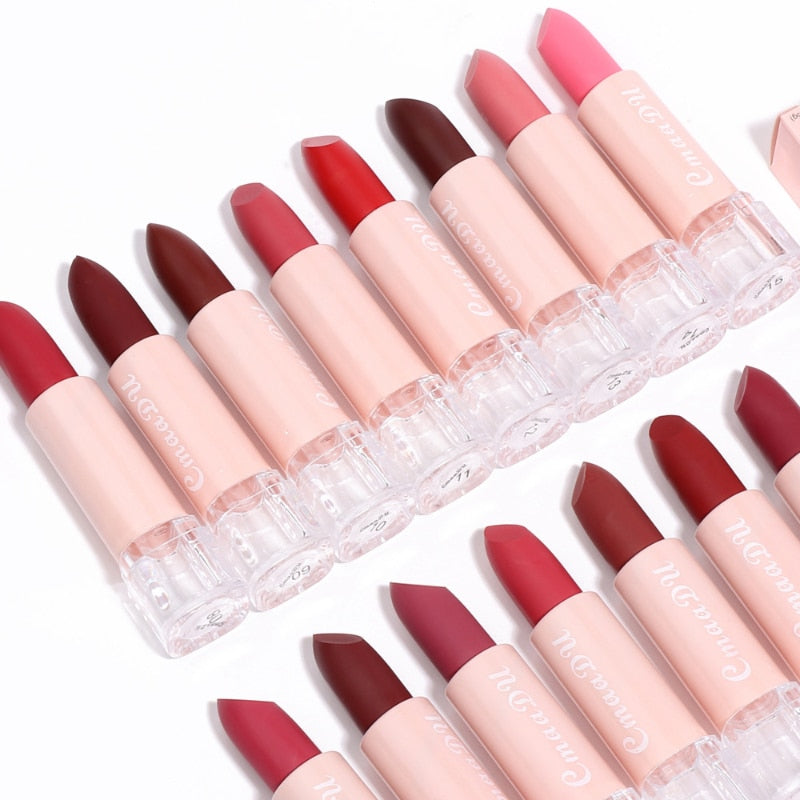 2022 New Sexy 15 Colors Lips Makeup Lipstick Lip Gloss Long Lasting Moisture Cosmetic Lipstick Red Lip Matte Lipstick Waterproof