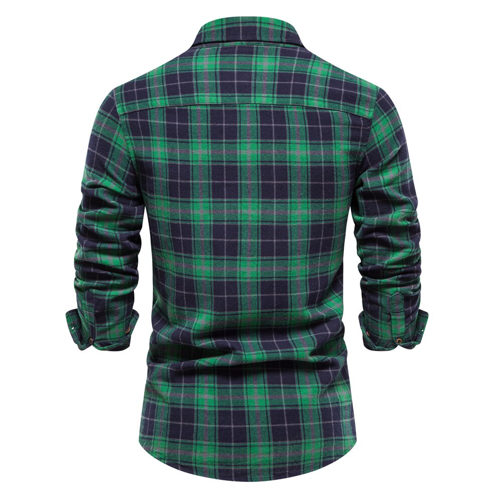 Brand Plaid Shirts Men's 100% Cotton Casual Checked Shirt High Quality Slim Fit  Harajuku Shirts Men