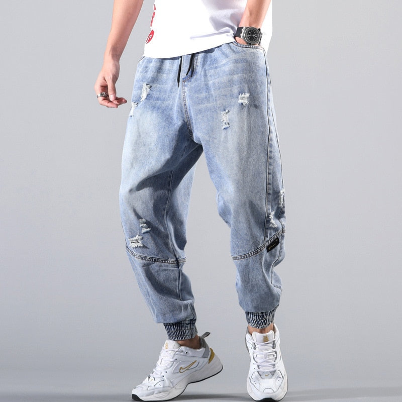 Streetwear Hip Hop Cargo Pants Men's jeans Cargo Pants Elastic Harun pants Joggers Pants 2022 Autumn and Winter