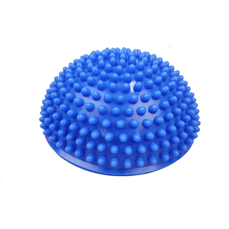 16cm Yoga Ball PVC Inflatable Massage Point Half Fit Ball Balance Trainer Stabilizer GYM Pilates Fitness Balancing Massage Ball