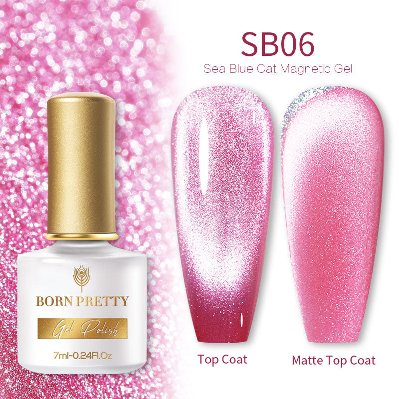 BORN PRETTY 7ml 9D Laser Cat Magnetic Gel Nail Gel Pink Magnetic Gel Soak Off UV LED Nail Varnish UV Gel Need Pink Nude Base