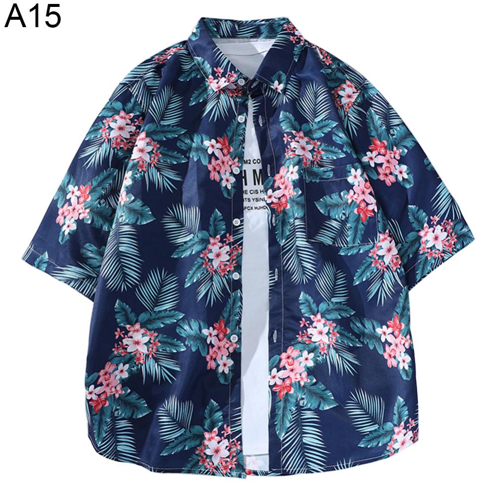 Floral Hawaiian Aloha Shirt Men 2022 Summer Short Sleeve Quick Dry Beach Wear Casual Button Down Vacation Clothing Chemise Homme