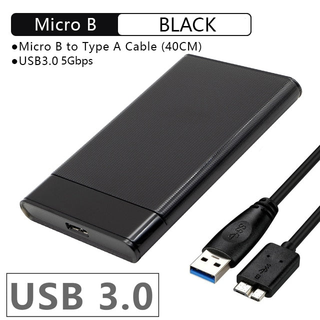 T43 Case Hd Externo USB 3 0 For 2.5 Inch SATA2 3 Hard Drive Box Mobile HDD Case With Cable Support 6TB High Speed HDD Enclosure