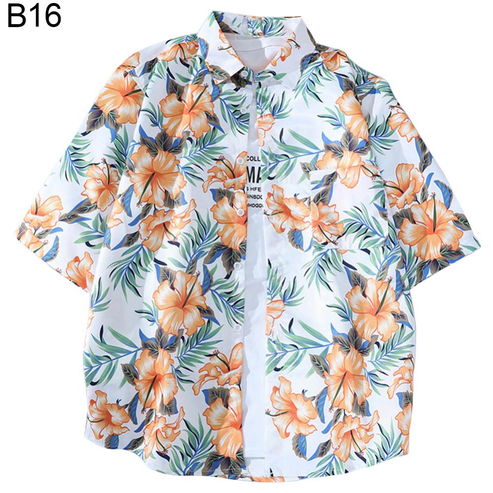 Floral Hawaiian Aloha Shirt Men 2022 Summer Short Sleeve Quick Dry Beach Wear Casual Button Down Vacation Clothing Chemise Homme