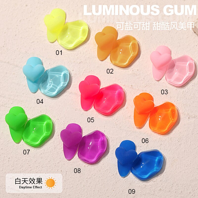 10ml nail glue luminous glue fluorescent luminous glue luminous nail polish glue crystal color changing glue glitter nailpolish