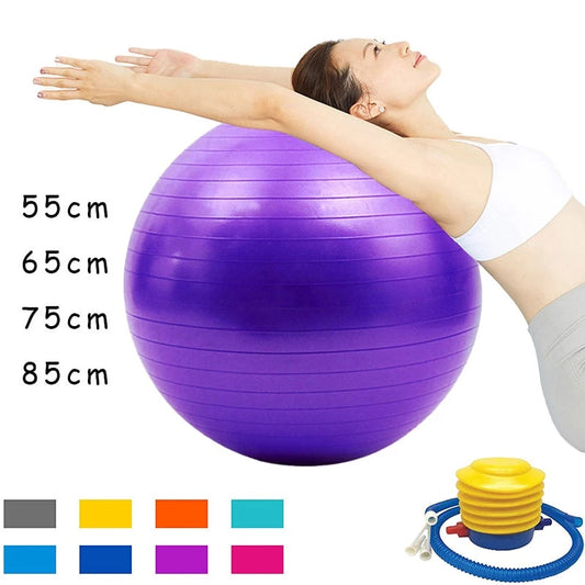 New PVC Fitness Yoga Ball Thickened Explosion-proof Exercise Home Gym Pilates Equipment Balance Ball 45cm/55cm/65cm/75cm/85cm