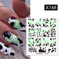 Harunouta Black Lines Flower Leaves Water Decals Stickers Floral Face Marble Pattern Slider For Nails Summer Nail Art Decoration