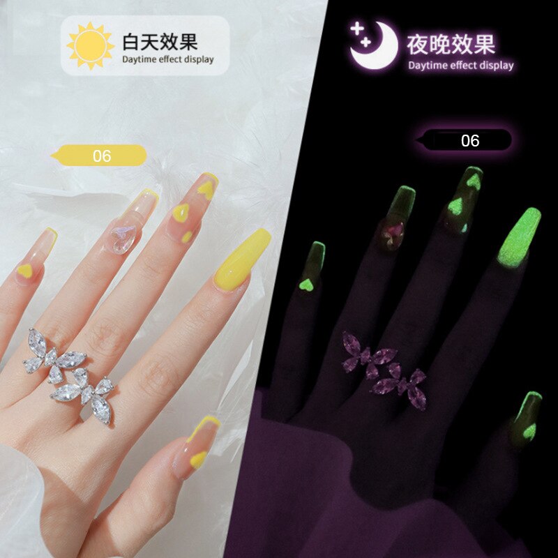 10ml nail glue luminous glue fluorescent luminous glue luminous nail polish glue crystal color changing glue glitter nailpolish