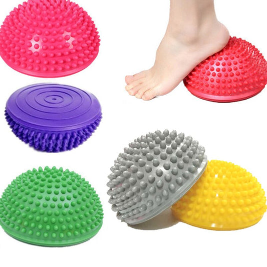 16cm Yoga Ball PVC Inflatable Massage Point Half Fit Ball Balance Trainer Stabilizer GYM Pilates Fitness Balancing Massage Ball