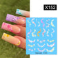 Harunouta Black Lines Flower Leaves Water Decals Stickers Floral Face Marble Pattern Slider For Nails Summer Nail Art Decoration