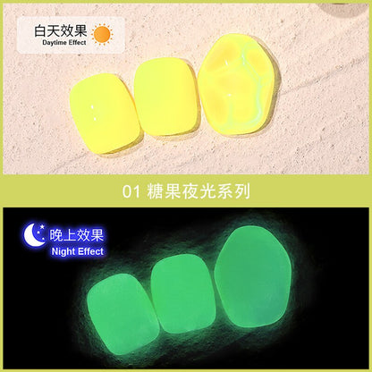 10ml nail glue luminous glue fluorescent luminous glue luminous nail polish glue crystal color changing glue glitter nailpolish