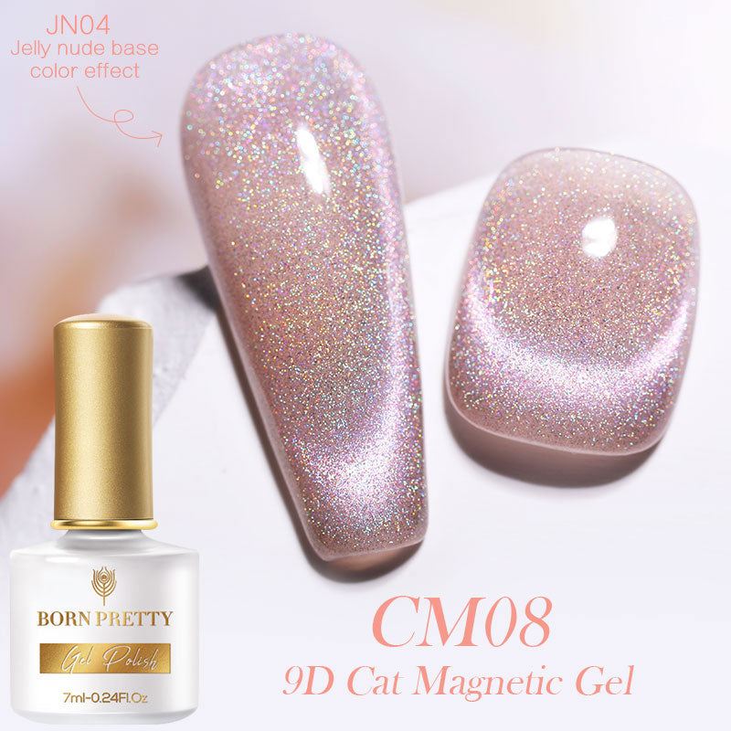 BORN PRETTY 7ml 9D Laser Cat Magnetic Gel Nail Gel Pink Magnetic Gel Soak Off UV LED Nail Varnish UV Gel Need Pink Nude Base