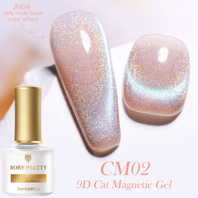 BORN PRETTY 7ml 9D Laser Cat Magnetic Gel Nail Gel Pink Magnetic Gel Soak Off UV LED Nail Varnish UV Gel Need Pink Nude Base