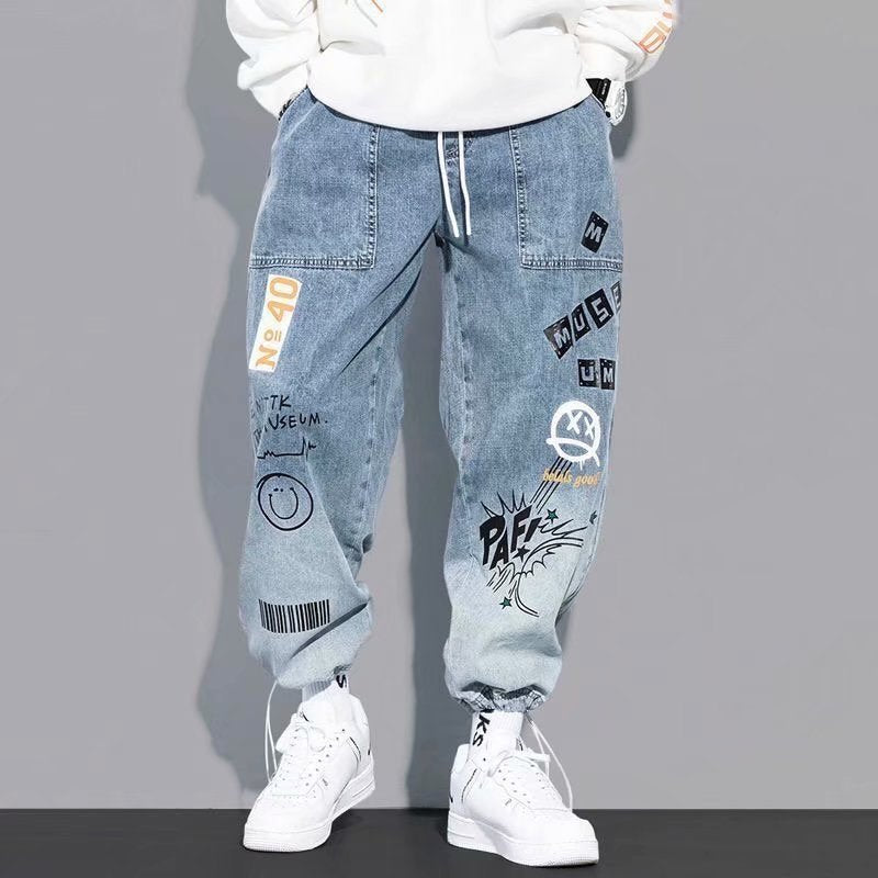 Streetwear Hip Hop Cargo Pants Men's jeans Cargo Pants Elastic Harun pants Joggers Pants 2022 Autumn and Winter