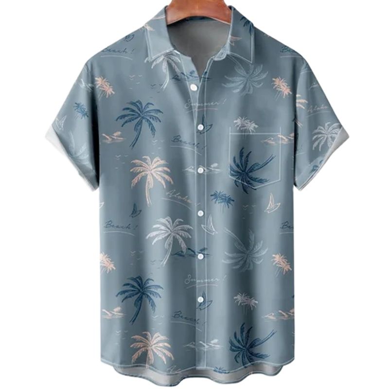 Harajuku Feather Hawaiian Men's Shirt Printed Short Sleeve Casual White Street Summer Beach Shirts For Men Clothing 2022 Summer