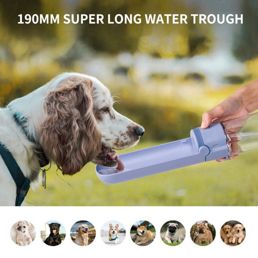 420ML Dog Water Bottle Portable Plastic Pet Feeder Food Container Outdoor Walking Travel Pet Drinking Water Feeder