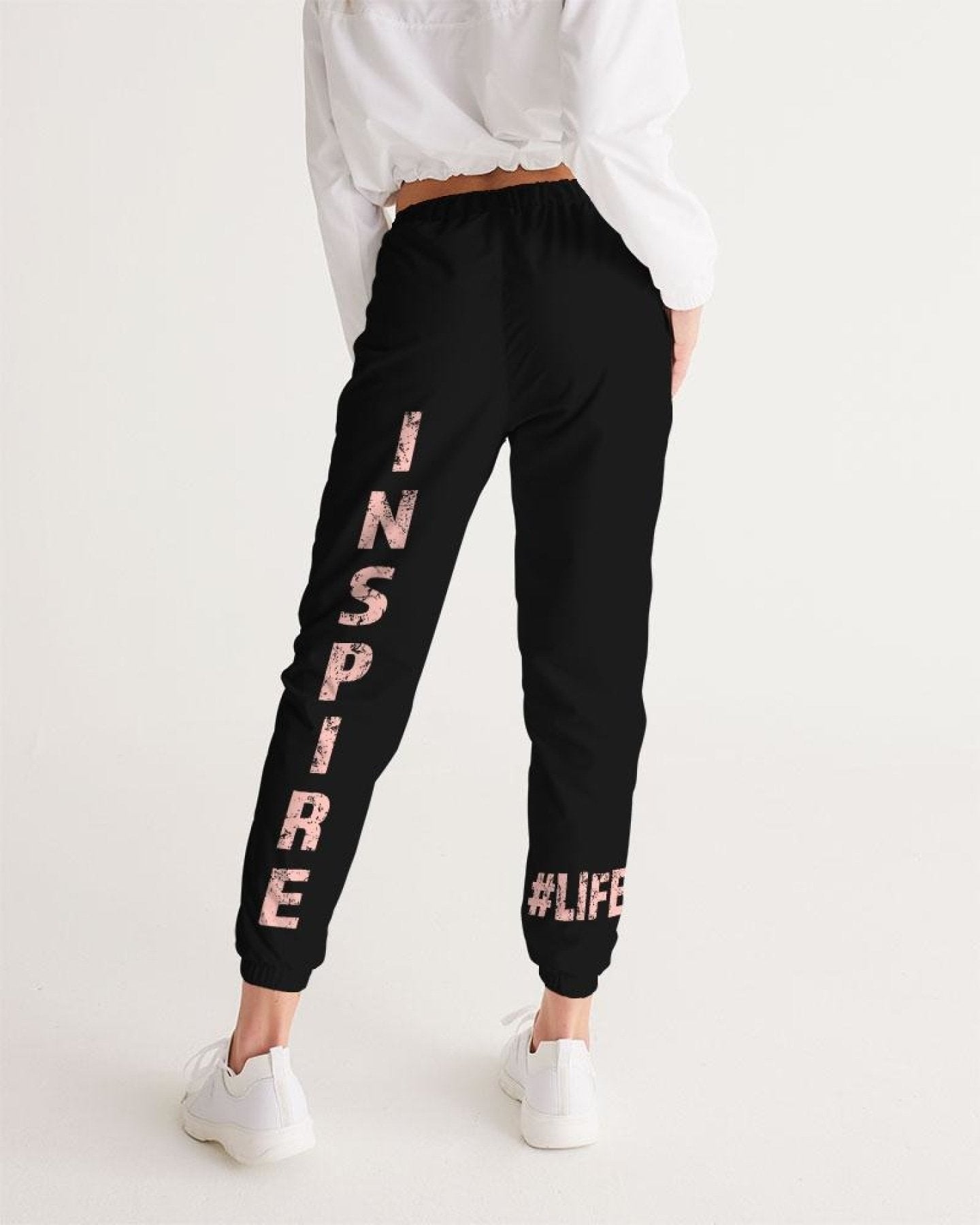 Womens Track Pants - Dark Grey Inspire Graphic Sports Pants