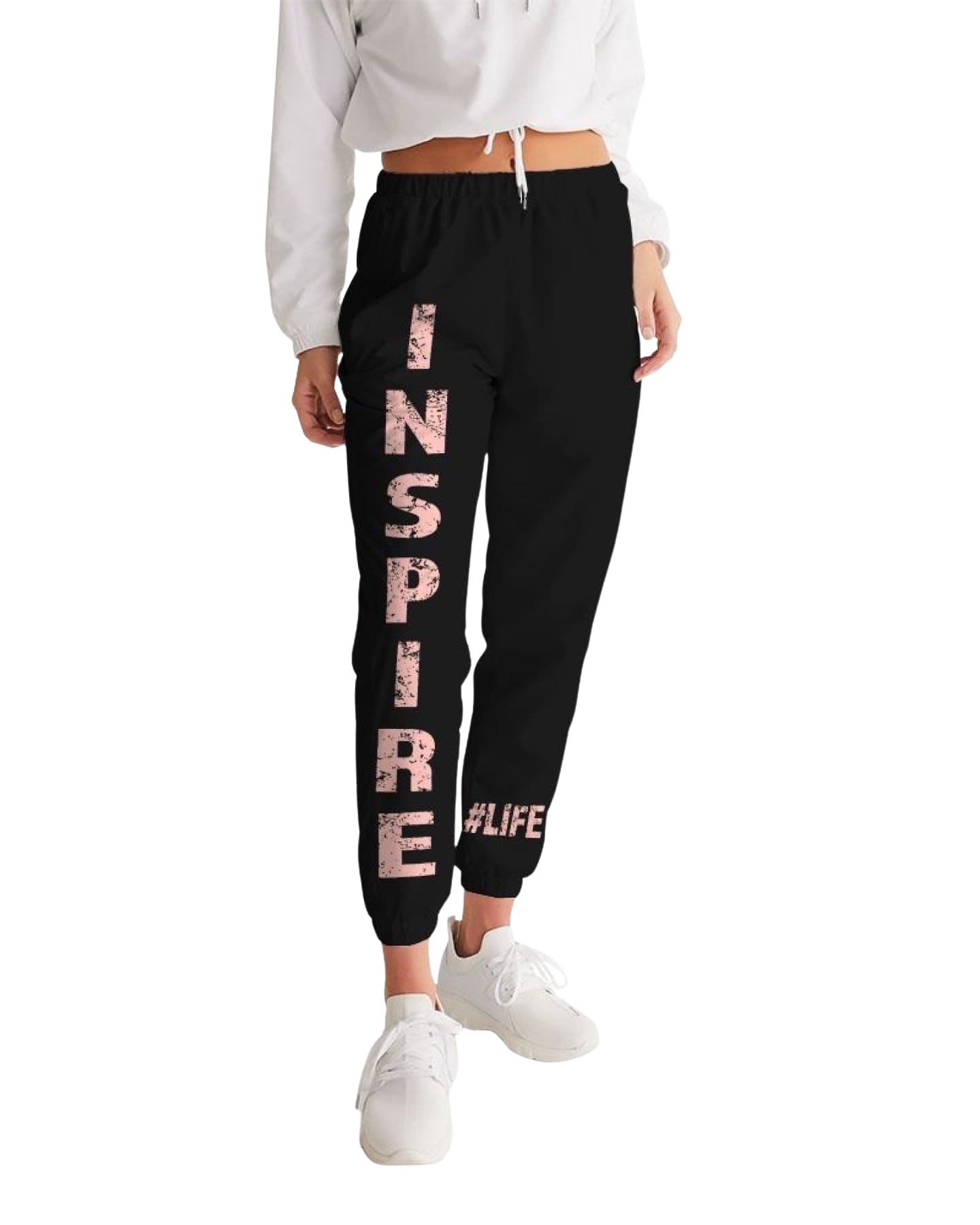 Womens Track Pants - Dark Grey Inspire Graphic Sports Pants